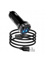 Auto įkroviklis Hoco Z40 Superior Dual Port + Type C